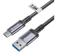 Dreaazhi USB anf USB C Cable 1M, USB 3.1 Gen 2 Cable Carga Rápida con 10 Gbps de transferencia de datos, Android Auto Cable para iPhone 16/15, Galaxy Note 8, S8, S9, S10, Sony XZ, LG V20, HTC, SSD,