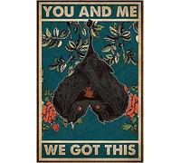 Dreacoss Letrero de metal rústico retro con texto en inglés "You and Me We Got This Bat Couple Poster Decor Art Vintage Metal Signs for Home Bar Music Club Man Cueva Room Wall Decor 30,5 x 20,3 cm