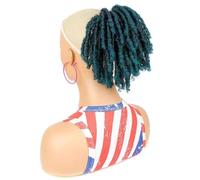 Dreadlock Curly Drawstring Ponytail, Short Clip in on Synthetic Ponytails, Hair Extensions for Women Daily Use(H)