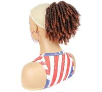 Dreadlock Curly Drawstring Ponytail, Short Clip in on Synthetic Ponytails, Hair Extensions for Women Daily Use(E)