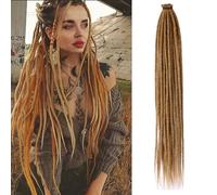 Dreadlock Extensions 24 Inch Synthetic Hippie Single Ended Dreads 10 Strands Ginger 0.6 cm Width Loc Extensions Reggae Style Crochet Hair for Women (27, SE 10 Strands 24inch)