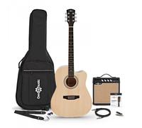 Dreadnought Cutaway Electro Acoustic Guitar Natural 15W Acoustic Amp & Accessory Pack