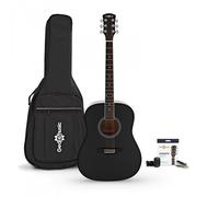 Dreadnought Left Handed Acoustic Guitar & Accessory Pack by Gear4music Black