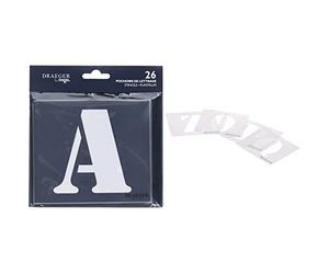 Dreager by Toga - 26 plantillas, con 26 letras en mayúscula, multiuso, para trazar, 9 x 6,5 cm & Toga LE17 - Lote de 26 plantillas (con letras, 5 x 5 x 0,1 cm, de plástico)