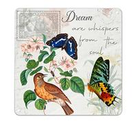 Dream are Whispers from The Soul - Placa de metal con diseño de mariposa, flor, pájaro, bandeja escalonada, letrero único de flores silvestres, cartel de lata para pasillo, dormitorio, escuela en casa