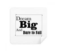 Dream Big and Dare To Fail - Juego de 2 gafas de limpieza para limpiar la pantalla del teléfono, gamuza limpiadora