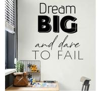 Dream Big and Dare to Fail Vinyl Wall Decal Stickers For School Classroom Inspirational Quote Living Room Decor Murals 38cm x 42cm