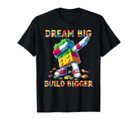 Dream Big Build Bigger Funny Blocks Bricks Master Builder Camiseta