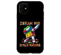 Dream Big Build Bigger Funny Blocks Bricks Master Builder Carcasa para iPhone 11
