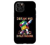 Dream Big Build Bigger Funny Blocks Bricks Master Builder Carcasa para iPhone 11 Pro