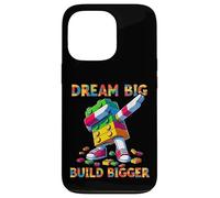 Dream Big Build Bigger Funny Blocks Bricks Master Builder Carcasa para iPhone 13 Pro