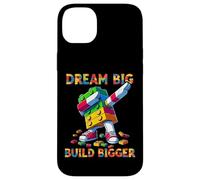 Dream Big Build Bigger Funny Blocks Bricks Master Builder Carcasa para iPhone 14 Plus