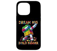 Dream Big Build Bigger Funny Blocks Bricks Master Builder Carcasa para iPhone 14 Pro MAX