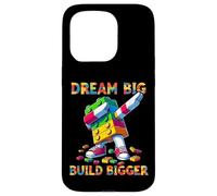 Dream Big Build Bigger Funny Blocks Bricks Master Builder Carcasa para iPhone 15 Pro