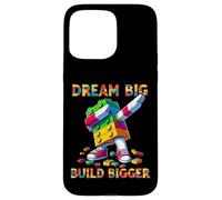 Dream Big Build Bigger Funny Blocks Bricks Master Builder Carcasa para iPhone 15 Pro MAX