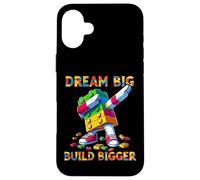 Dream Big Build Bigger Funny Blocks Bricks Master Builder Carcasa para iPhone 16 Plus