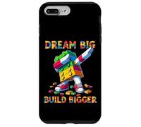 Dream Big Build Bigger Funny Blocks Bricks Master Builder Carcasa para iPhone 7 Plus/8 Plus