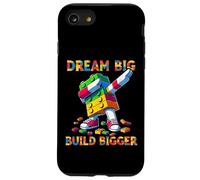 Dream Big Build Bigger Funny Blocks Bricks Master Builder Carcasa para iPhone SE (2020) / 7/8