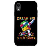 Dream Big Build Bigger Funny Blocks Bricks Master Builder Carcasa para iPhone XR
