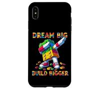 Dream Big Build Bigger Funny Blocks Bricks Master Builder Carcasa para iPhone XS MAX
