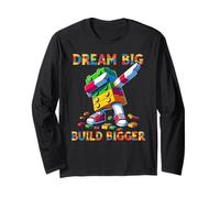 Dream Big Build Bigger Funny Blocks Bricks Master Builder Manga Larga