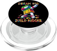 Dream Big Build Bigger Funny Blocks Bricks Master Builder PopSockets PopGrip para MagSafe