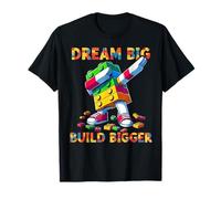 Dream Big Build Bigger Funny Master Builder Dabbing Camiseta