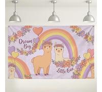 Dream Big - Fondo floral de arco iris, bonitas decoraciones de fiesta coloridas, fondo de fotos para interiores y exteriores, para celebraciones, cumpleaños, baby shower, suministros de 71 x 43