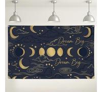 Dream Big Moon and Cloud - Fondo de pared para pared, elegante fondo decorativo para fotografía de interior/exterior, suministros de fiesta temática celestial, 71 x 43 pulgadas