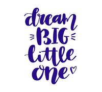 Dream Big or Small - Pegatinas de vinilo para pared, 36 x 51,5 cm, color azul oscuro