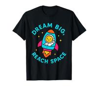 Dream Big Reach Space Chibi Astronauta Astronauta Niños Jóvenes Camiseta