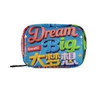 Dream Big Slogan Star - Bolsas azules con compartimentos desmontables, organizador portátil de píldoras de día para bolso
