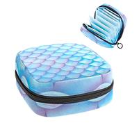 Dream Blue - Bolsa de almacenamiento para servilletas sanitarias con patrón de escamas de peces de sirena, Varios colores, 4.7x6.6x6.6 in/12x17x17 cm