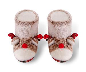 Dream Bridge Botines niña Navidad Zapatillas para niños Botas Reno Alce Animales Caliente Felpa Fluffy Tobillo Botines,Gris,30/31EU,Talla L