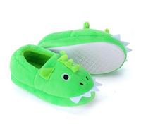 Dream Bridge Zapatillas de felpa para Niñas Niños Zapatos de Peluche para Chicos Dinosaurio Verde