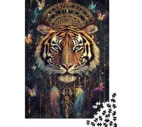 Dream Butterfly Tiger 1000 Pieces Jigsaw for Adults Paper Material Wall Art Puzzle Stress Relief Home Decor 52x38cm/1000pcs