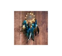 Dream catcher Blue with feathers and LED lights Crafts