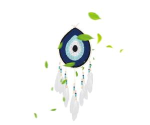 Dream Catcher - Boho Decor | Hanging Wall Decor | Boho Dream Catcher With Feather Evil Eye Wall Decor Handcrafted Dream Catchers With Unique Designs Dream Catcher For Bedroom, Home, & Dorm Room