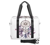 Dream Catcher - Bolsa de viaje para mujeres y hombres, estilo bohemio, atrapasueños, para fin de semana, 32 L, grande, bolsa de cabina para deportes, gimnasio, yoga, color, (32 L) UK, Organizador de