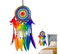 Dream Catcher For Wall, Handmade Dream Catcher, Rom Feather Decor, Feather Decor Ornaments, Rainbow Feather Decoration, Dream Catcher Multipurpose Ornament For Living Room, Bedroom