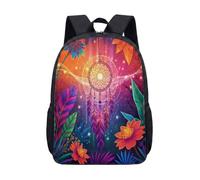 Dream Catcher - Mochila de 17 pulgadas, diseño de bosque encantado, mochila escolar para niños, adolescentes, noche estrellada, estilo bohemio, 16 (Reino Unido), L, Minimalista