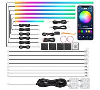 Dream+Color Acrylic Interior Car LED Strip Light with Wireless APP, RGB 18 in 1 with 175 inches 612 LEDs Fiber Optic Strip Lights for Car, Dual Zone Music Sync Neon Car Ambient Lighting Kits