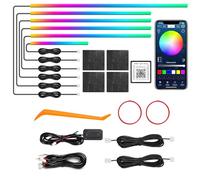 Dream+Color Acrylic Interior Car LED Strip Light with Wireless APP, RGB 6 in 1 with 175 inches 612 LEDs Fiber Optic Ambient Lighting Kits, Dynamic Chasing Music Sync Neon LED Strip Lights for Car