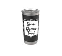 Dream Discover Travel Adventure Wanderlust Mapa del mundo Vaso térmico de acero inoxidable de doble pared