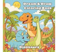 Dream & Draw Coloring Book: Dinosaurs: 40 Fun Illustrations for Kids | Single-Sided Pages