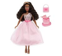 Dream Ella MGA's Let's Celebrate Doll - Yasmin- Muñeca de Moda de 29 cm con Pelo Negro y Confeti de Mariposas con Purpurina Rosa y Dorada - Incluye 5 Accesorios - Edad: 4+ años.