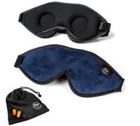 Dream Essentials, Escape 3D Sleep Mask, Earplugs, Carry Pouch Set, Molded Eye Shade, Men and Women, Contoured, Nose Bridge, Light Block, Memory Foam, Gift Set, Travel, Yoga, Blindfold, Navy Blue