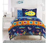 dream FACTORY Edredón de Microfibra súper Suave fácil de Lavar, poliéster, Submarino Azul Marino, tamaño Individual