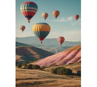 Dream High - Notebook with Hot Air Balloons: Inspiring Grid Notebook for Daily Notes, Thoughts and Ideas