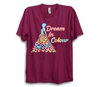 Dream in Colour Butterfly Rainbow - Camiseta unisex brillante y colorida - Camiseta gráfica positiva inspirada en el orgullo, granate, 7 Años